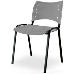 Καρέκλα Μαθητή Iso Smart Με Μαύρο Ματ Σκελετό - Γκρι πλαστικά