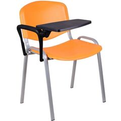 Καρέκλα Με Αναλόγιο - Σεμιναρίου Novaiso Πορτοκαλί με Γκρι Σκελετό