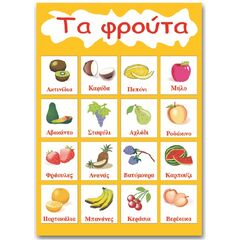 Εκπαιδευτική αφίσα "Φρούτα" στα Ελληνικά