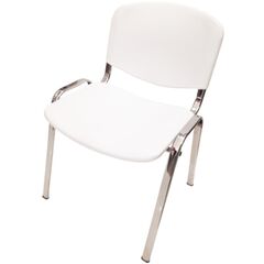 Καρέκλα Φροντιστηρίου Novaiso Λευκή Σκελετό Χρωμίου