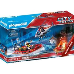 Playmobil 70335 Πυροσβεστικό σκάφος και ελικόπτερο