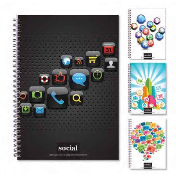 Τετράδιο Σπιράλ SOCIAL 17x25 Με 4 Θέματα