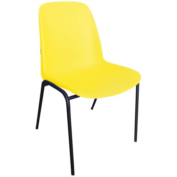 Καρέκλα Φροντιστηρίου Selena Κίτρινη Με Μαύρο Σκελετό
