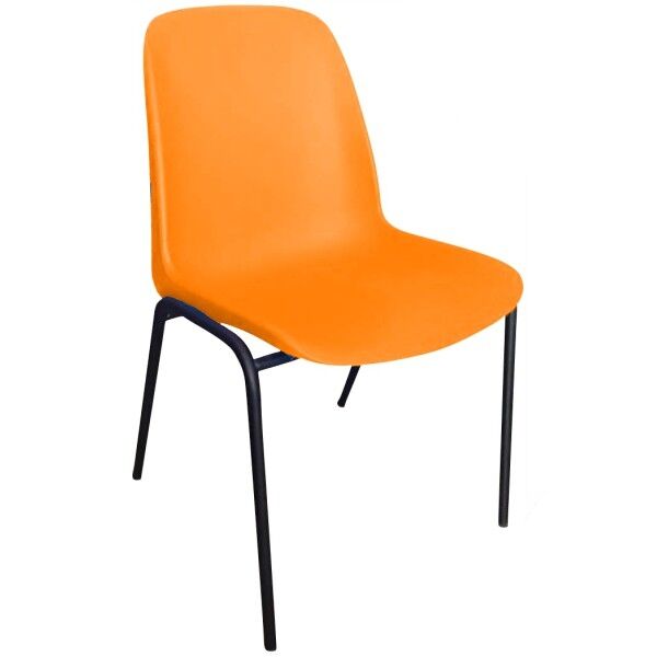 Καρέκλα Φροντιστηρίου Selena Πορτοκαλί Με Μαύρο Σκελετό
