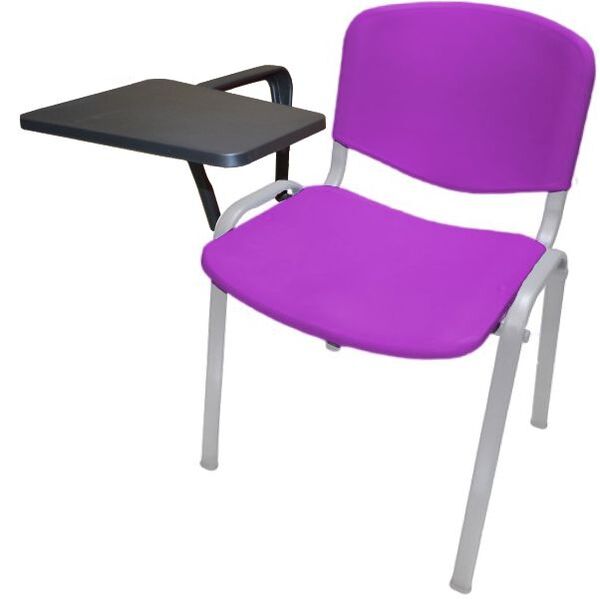 Καρέκλα Με Αναλόγιο - Σεμιναρίου Novaiso Μωβ με Γκρι Σκελετό