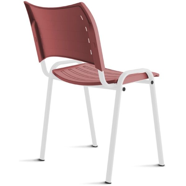 Καρέκλα Μαθητή Iso Smart Με Λευκό Ματ Σκελετό - Μπορντώ πλαστικά