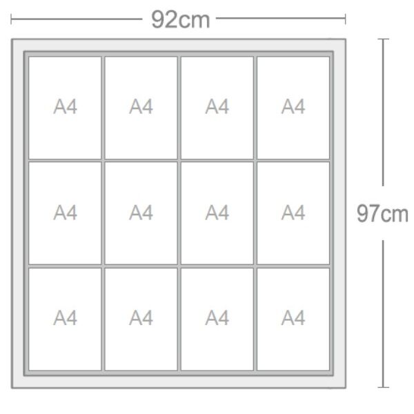 Πίνακας Ανακοινώσεων Τσόχας γκρι 12xΑ4 SF12A4
