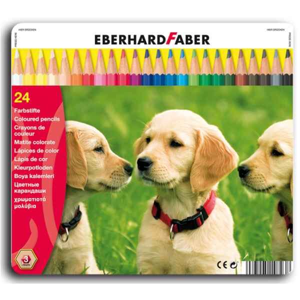 Ξυλομπογιές Κανονικές 24 Χρωμάτων Eberhard Faber Σε Μεταλλικό Κουτί