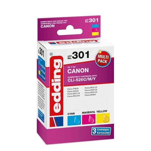 Μελάνι Εκτυπωτή Edding-301 Multi pack 3 Canon CLi-526 colour