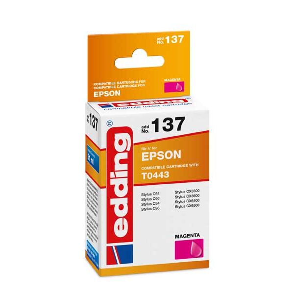 Μελάνι Εκτυπωτή Edding-137 Epson T0443 magenta