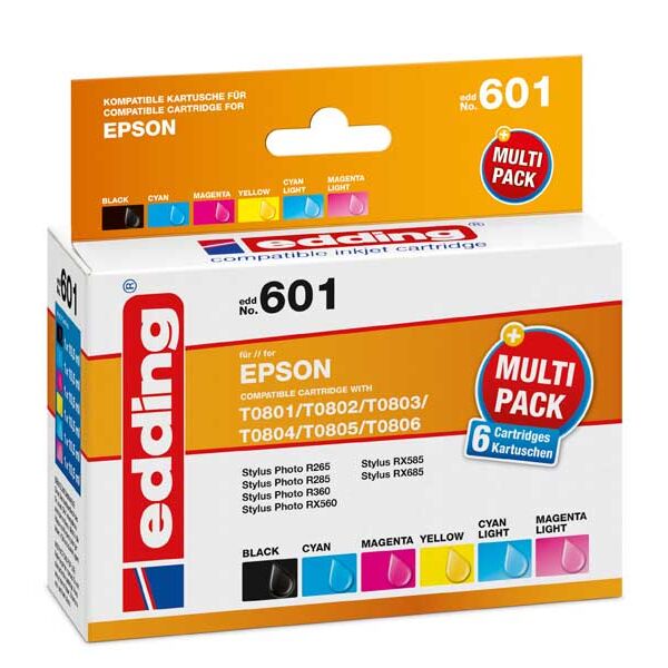 Μελάνι Εκτυπωτή Edding-601 Multi pack 6 Epson T801+802+803+804+805+806