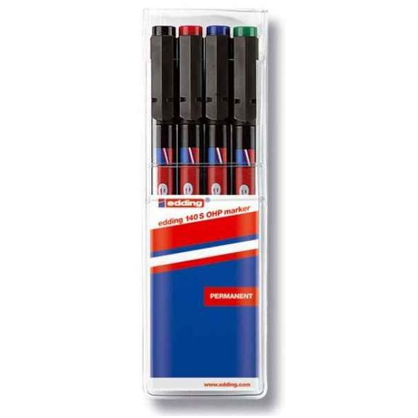 OHP διαφανειών ανεξίτηλοι 0,3mm edding 140 S σετ 4 χρωμάτων