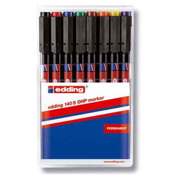 OHP διαφανειών ανεξίτηλοι  0,3mm edding 140 S σετ 8 χρωμάτων