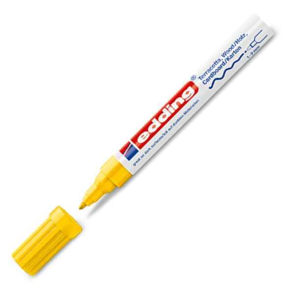Μαρκαδόρος deco marker edding 4040, για ματ βαφή σε όλες σχεδόν τις επιφάνειες σε κίτρινο