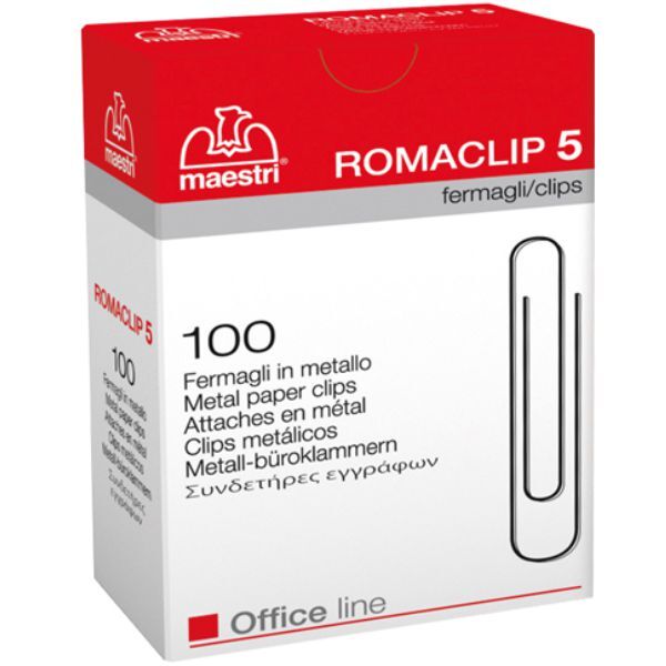 Συνδετήρες RomaClip 5 νίκελ 50mm κουτί 100τεμ