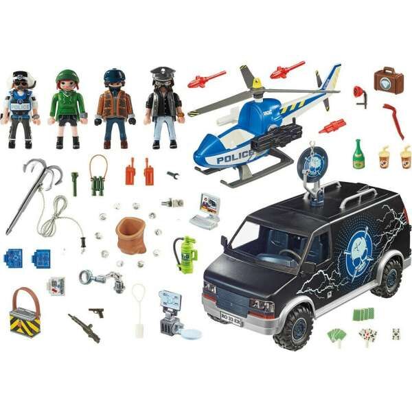 Playmobil 70575 Αστυνομικό ελικόπτερο και ληστές με βαν