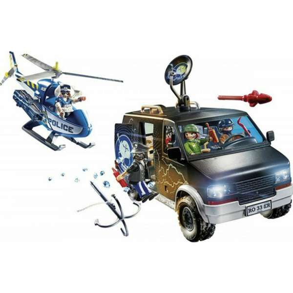 Playmobil 70575 Αστυνομικό ελικόπτερο και ληστές με βαν