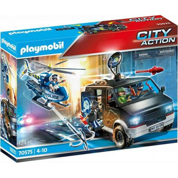 Playmobil 70575 Αστυνομικό ελικόπτερο και ληστές με βαν