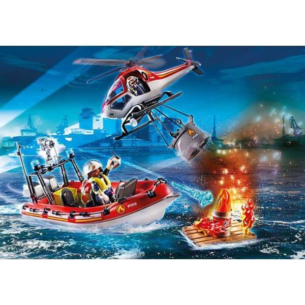 Playmobil 70335 Πυροσβεστικό σκάφος και ελικόπτερο