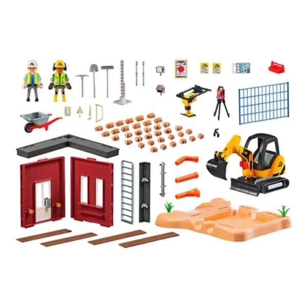 Playmobil 70443 Μικρός εκσκαφέας με ερπύστριες και δομικά στοιχεία