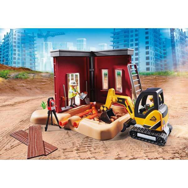 Playmobil 70443 Μικρός εκσκαφέας με ερπύστριες και δομικά στοιχεία