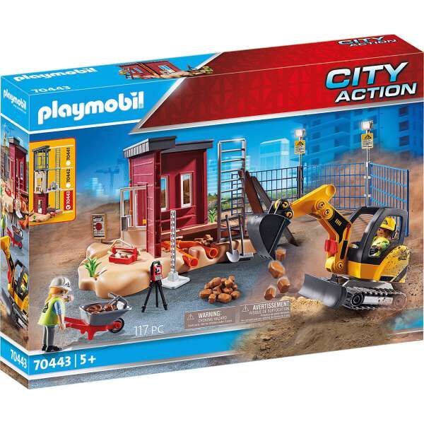 Playmobil 70443 Μικρός εκσκαφέας με ερπύστριες και δομικά στοιχεία