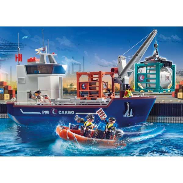 Playmobil 70769 Φορτηγό πλοίο και ταχύπλοο σκάφος τελωνειακών