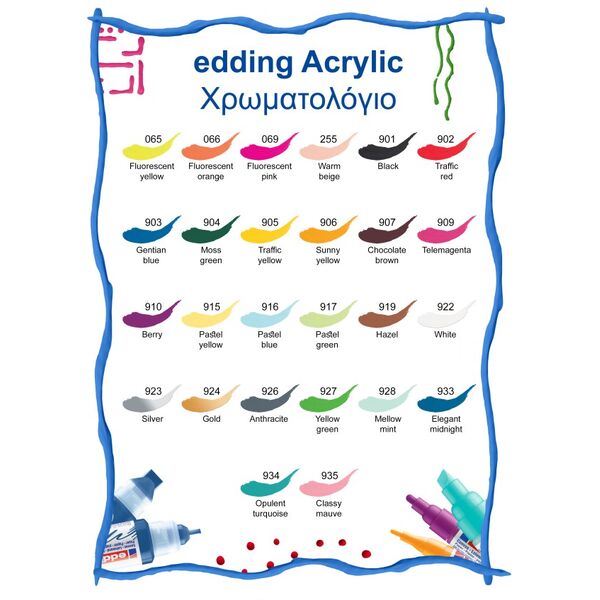 Edding 5000/069 Ακρυλικός Μαρκαδόρος 5-10mm Fluorescent pink