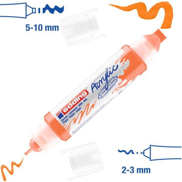 Edding 5400/066 Ακρυλικός Μαρκαδόρος 2-3/5-10mm Fluorescent orang